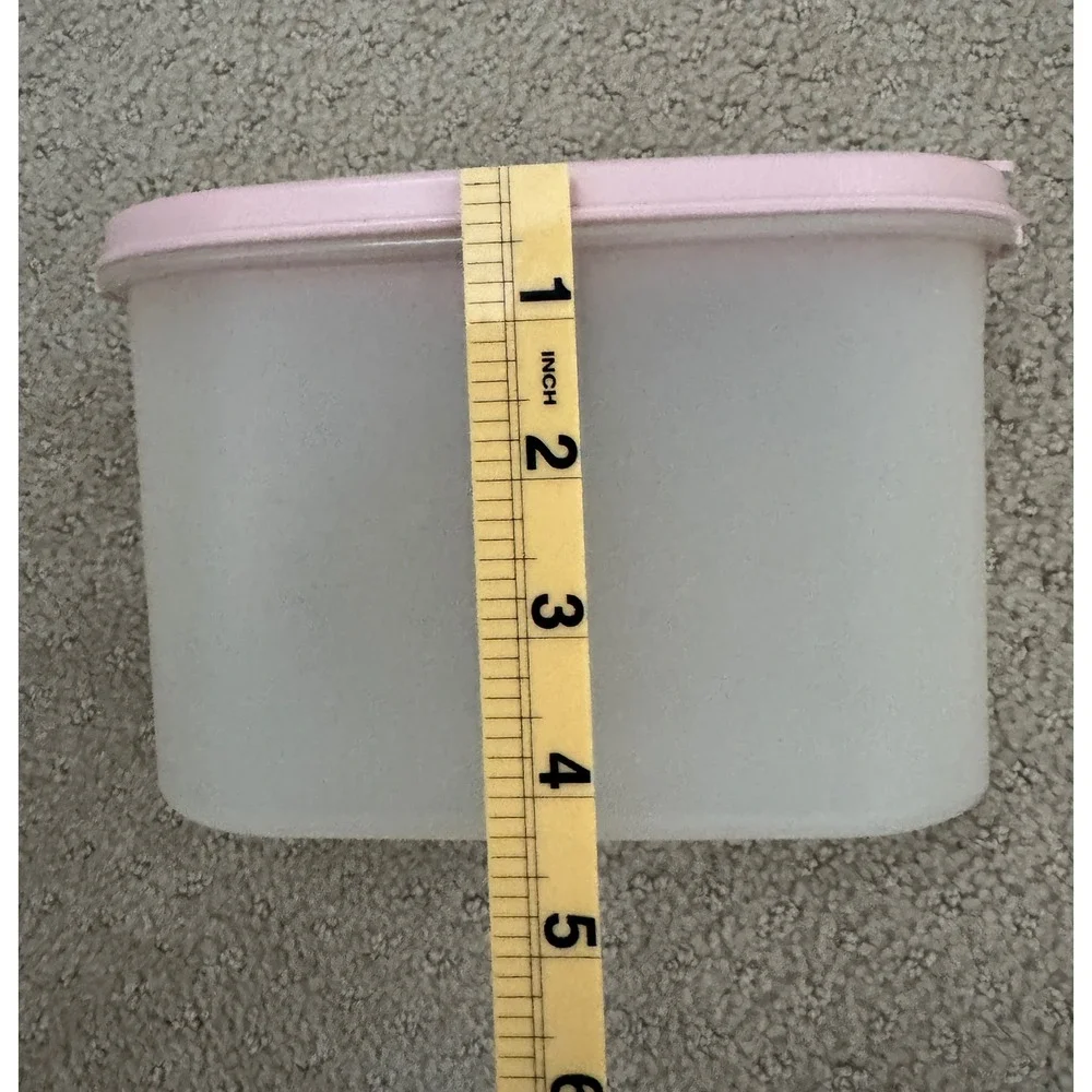 TUPPERWARE Vtg 1980's 5 Piece Set Pink Frosted Clear Pantry Storage Containers